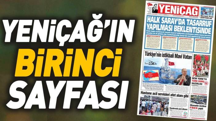 Yeniçağ Gazetesi'nin 1. sayfası