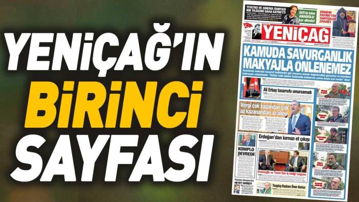 Yeniçağ Gazetesi'nin 1. sayfası