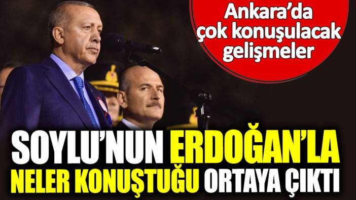 Soylu’nun Erdoğan’la neler konuştuğunu ortaya çıktı