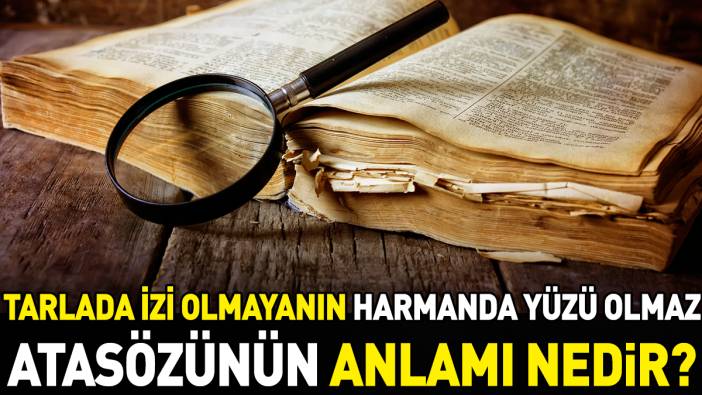 Tarlada izi olmayanın harmanda yüzü olmaz atasözünün anlamı nedir?