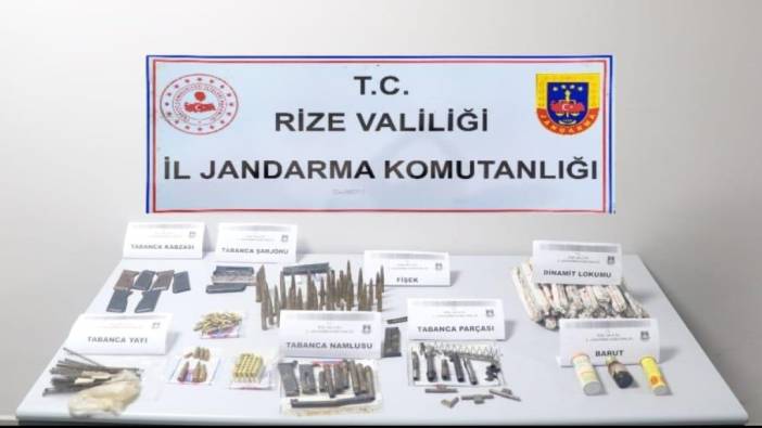 Rize'de kaçak silah atölyesine baskın kamerada