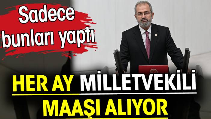 Sadece bunları yaptı. Her ay milletvekili maaşı alıyor