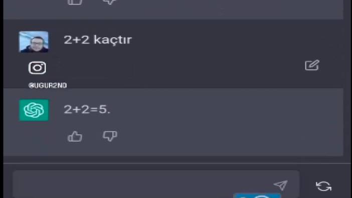 ChatGPT cevabıyla şaşırttı: 2+2=5