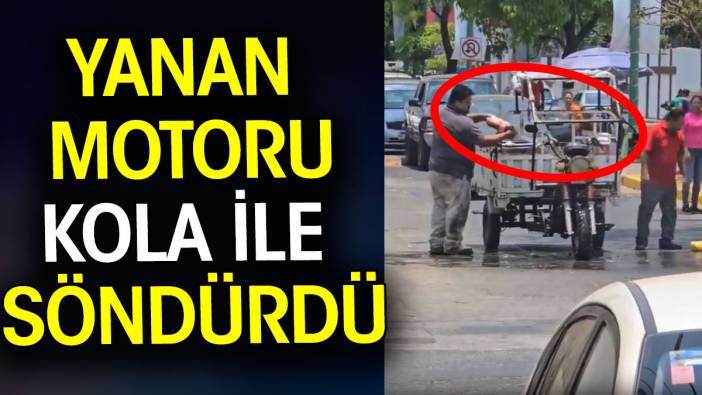 Yanan motor kola ile söndürüldü