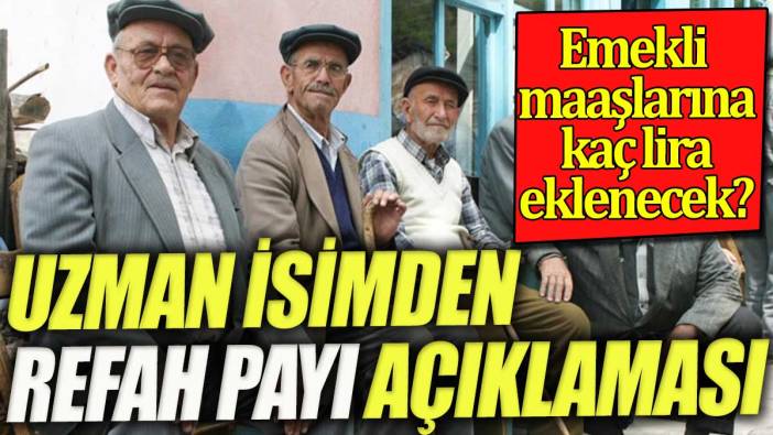 Emekli maaşlarına kaç lira refah payı eklenecek. Uzman isim açıkladı