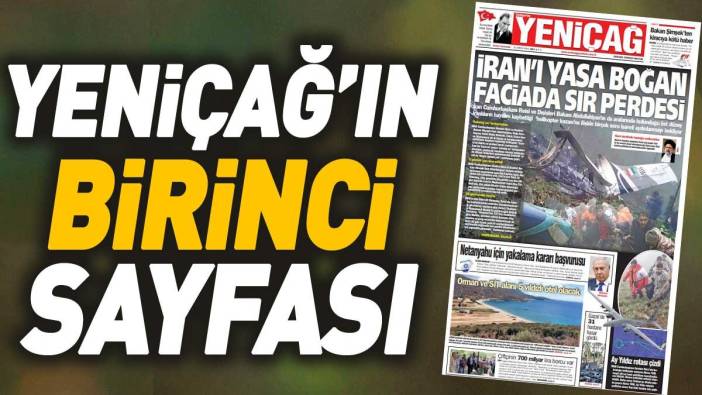 Yeniçağ Gazetesi'nin 1. sayfası