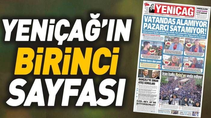 Yeniçağ Gazetesi'nin 1. sayfası