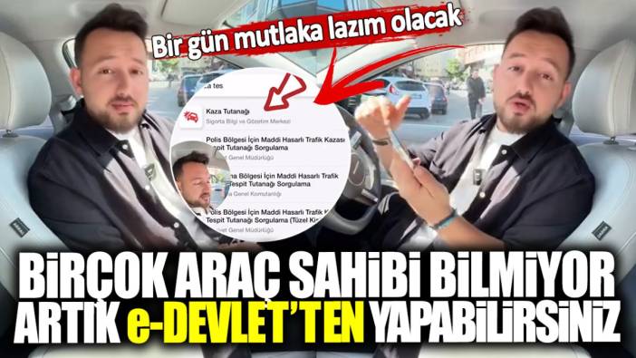 Birçok araç sahibi bilmiyor artık e-Devlet’ten yapabilirsiniz! Bir gün mutlaka lazım olacak