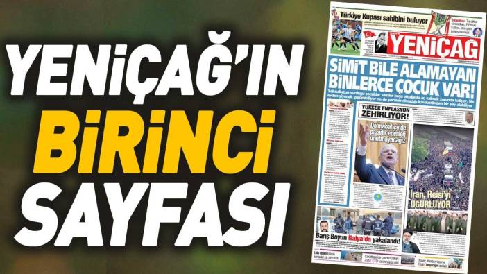 Yeniçağ Gazetesi'nin 1. sayfası