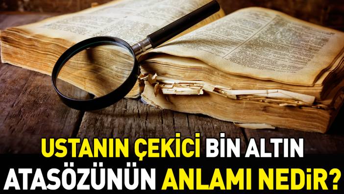 Ustanın çekici bin altın atasözünün anlamı nedir?