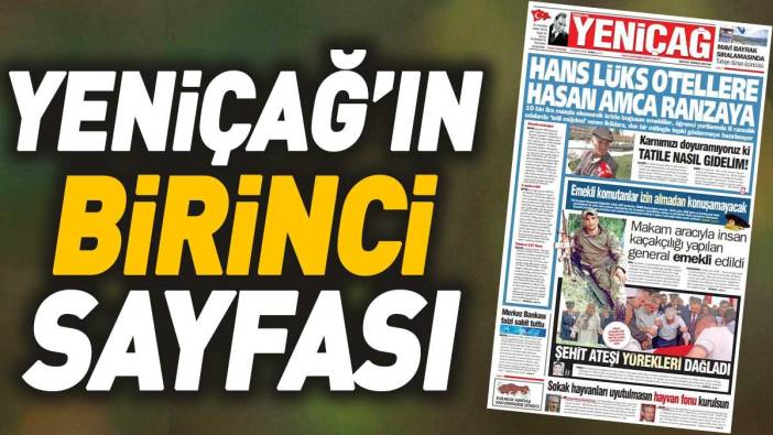 Yeniçağ Gazetesi'nin 1. sayfası