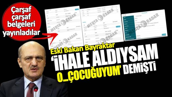 Erdoğan Bayraktar'ın ihale şampiyonu şirketle ilişkisi ortaya çıktı!  Çarşaf çarşaf belgeleri yayınladılar