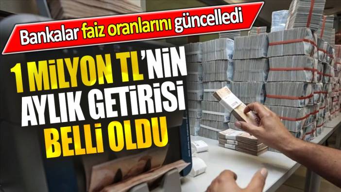 1 milyon TL'nin aylık getirisi belli oldu. Bankalar faiz oranlarını güncelledi