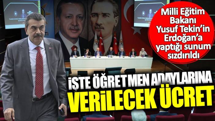 Öğretmen adaylarına verilecek ücret belli oldu! Bakan Tekin'in Erdoğan'a yaptığı sunum sızdırıldı