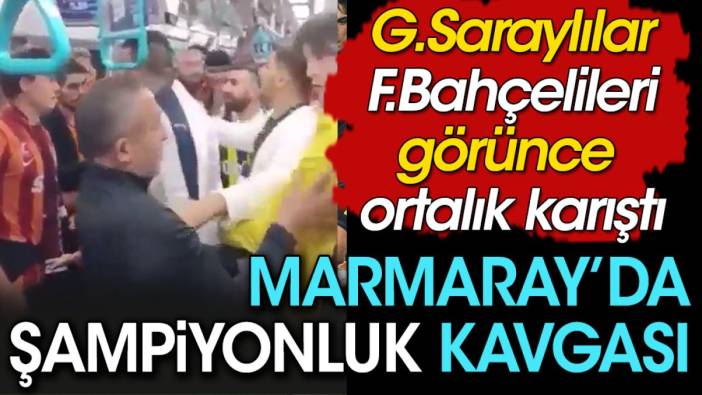 Marmaray'da Galatasaray Fenerbahçe kavgası