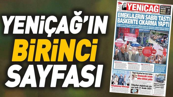 Yeniçağ Gazetesi'nin 1. sayfası