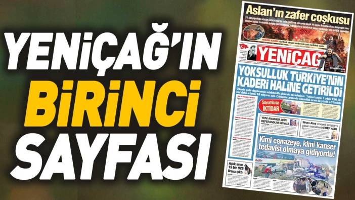 Yeniçağ Gazetesi'nin 1. sayfası (28 Mayıs 2024)