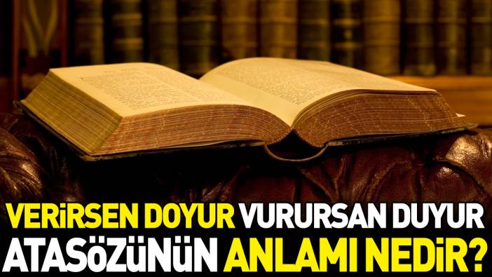 Verirsen doyur vurursan duyur atasözünün anlamı nedir?