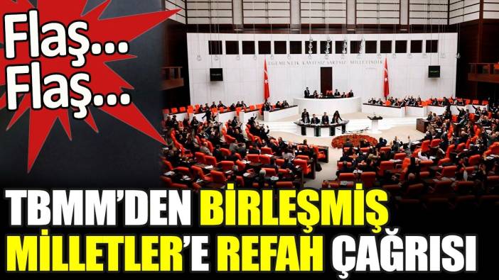 Son dakika... TBMM'den Birleşmiş Milletler'e Refah çağrısı