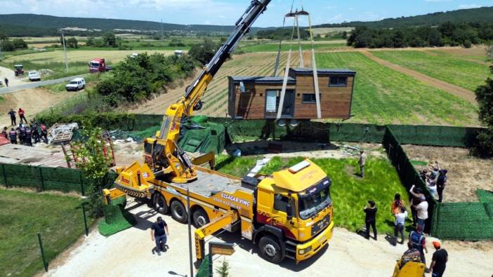 Edirne'de 'tiny house'ların kaldırılmasına başlandı