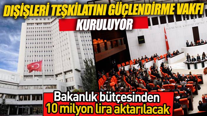 Dışişleri Teşkilatını Güçlendirme Vakfı kuruluyor: Bakanlık bütçesinden 10 milyon lira aktarılacak