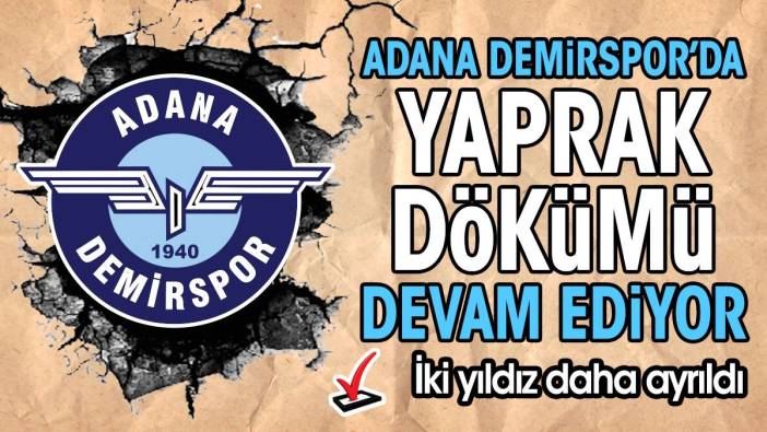 Adana Demirspor'da 2 yıldız daha serbest kaldı