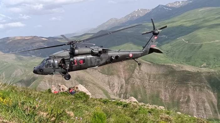 Tunceli'de mantar toplarken kayalıklardan düşen kadın askeri helikopterle kurtarıldı