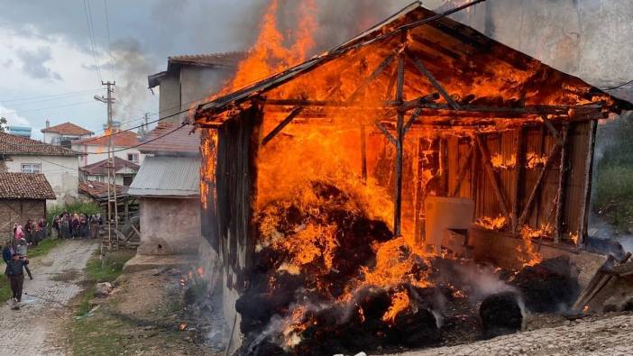 Bir anda tutuştu, alev alev yandı