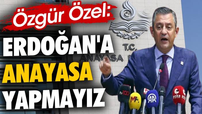 Özgür Özel: Erdoğan'a anayasa yapmayız