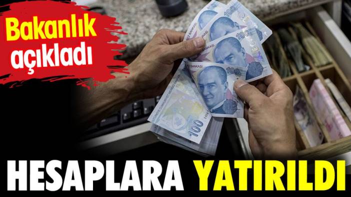 Bakanlık açıkladı. Hesaplara yatırıldı