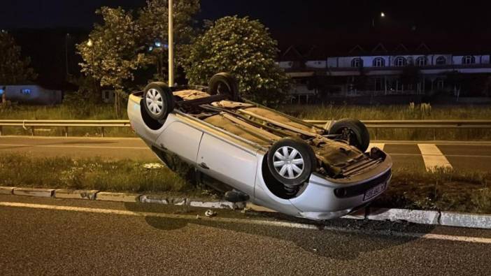 Takla atan otomobilden burnu bile kanamadan çıktı