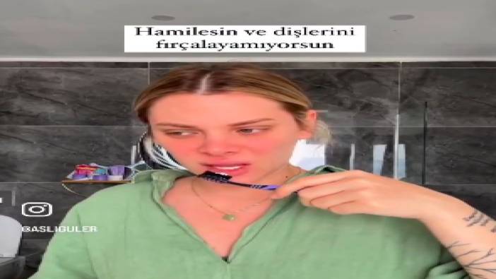 Hamile kadının diş fırçalayabilmek için verdiği çaba sosyal medyada viral oldu