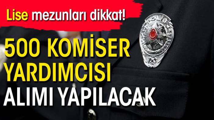 Lise mezunları dikkat! 500 Komiser yardımcısı alımı yapılacak