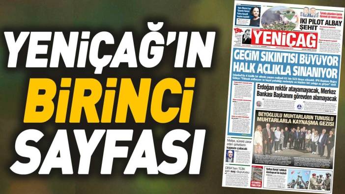 Yeniçağ Gazetesi'nin 1. sayfası (05 Haziran 2024)