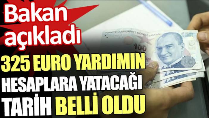 325 Euro yardımın hesaplara yatacağı tarih belli oldu