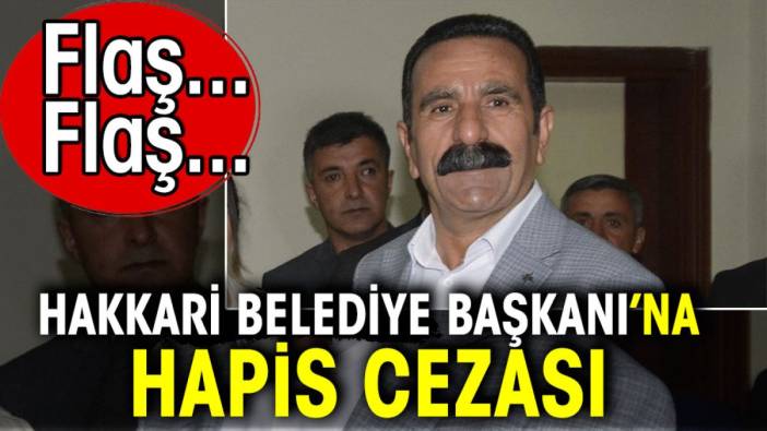 Flaş... Flaş... Hakkari Belediye Başkanı’na hapis cezası