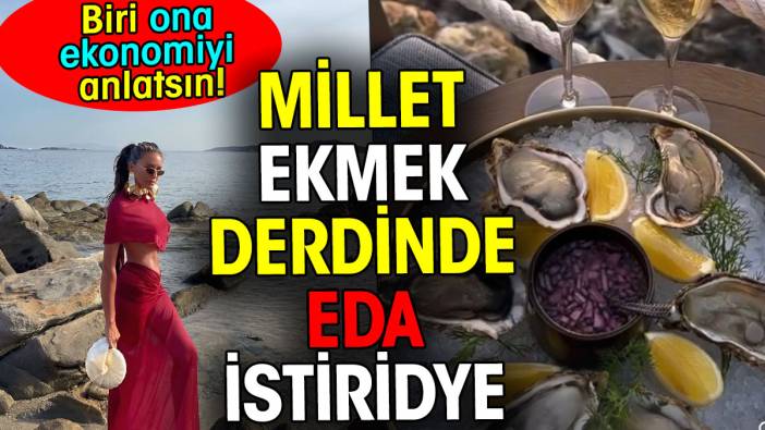 Millet ekmek derdinde Eda istiridye. Biri ona ekonomiyi anlatısın