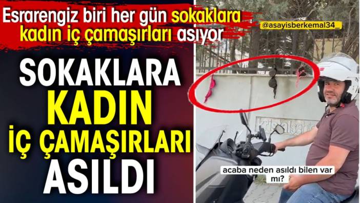 Sokaklara kadın iç çamaşırları asıldı. Esrarengiz biri her gün sokaklara kadın iç çamaşırları asıyor