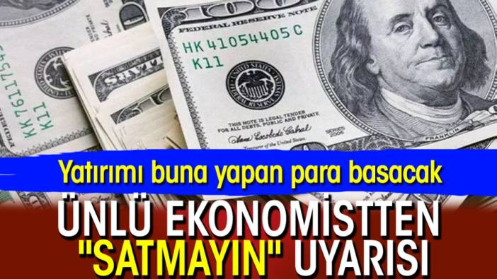 Ünlü ekonomistten "satmayın" uyarısı: Yatırımı buna yapan para basacak