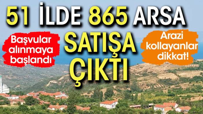 Arazi kollayanlar dikkat. 51 ildeki 865 arsa satışa çıktı