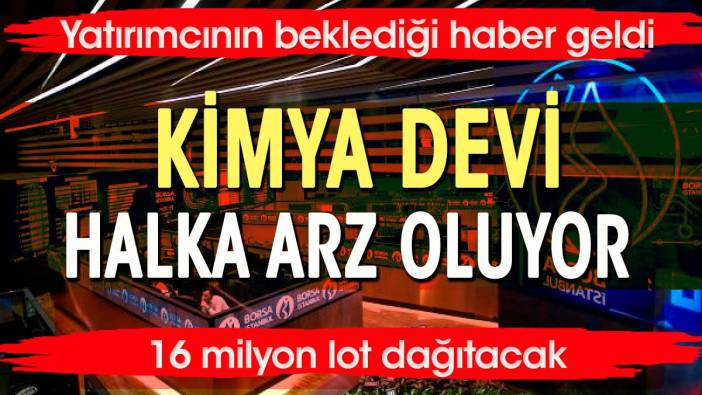 Kimya devi halka arz oluyor. 16 milyon lot dağıtacak