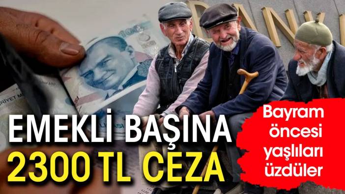 Emekli başına 2 bin 300 TL ceza. Bayram öncesi yaşlıları üzdüler