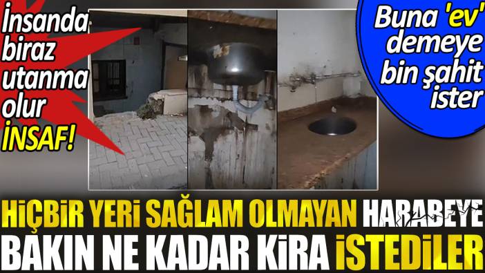 Hiçbir yeri sağlam olmayan harabeye bakın ne kadar kira istediler. İnsanda biraz utanma olur