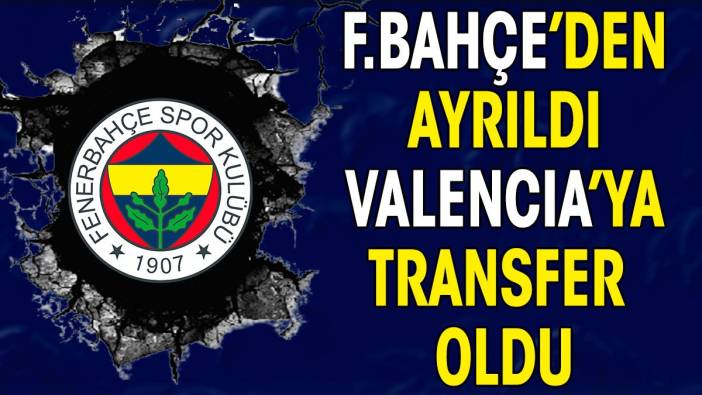 Fenerbahçe'den ayrıldı Valencia'ya transfer oldu