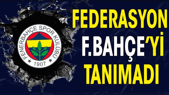 Federasyon Fenerbahçe'yi tanımadı