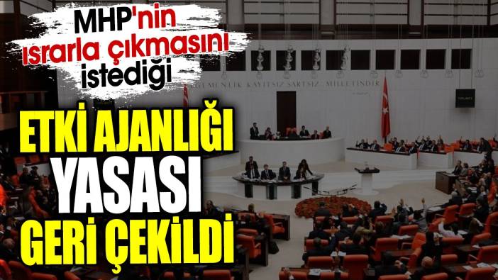 MHP'nin ısrarla çıkmasını istediği Etki ajanlığı yasası geri çekildi