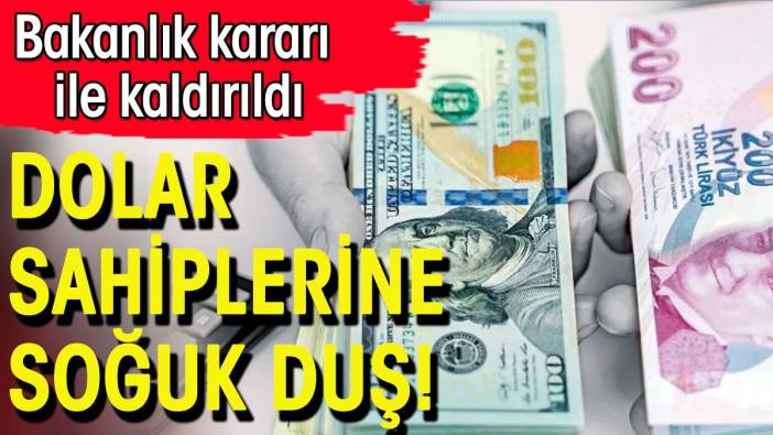 Dolar sahiplerine soğuk duş. Bakanlık kararı ile kaldırıldı