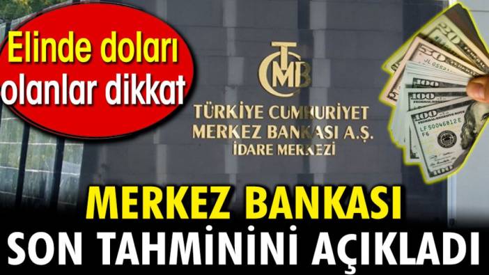 Merkez Bankası son tahminini açıkladı. Elinde doları olanlar dikkat