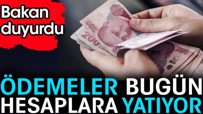 Ödemeler hesaplara yatıyor. Bakan duyurdu