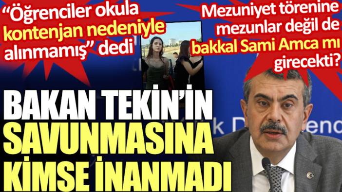 Bakan Tekin’in kıyafet skandalı savunmasına kimse inanmadı